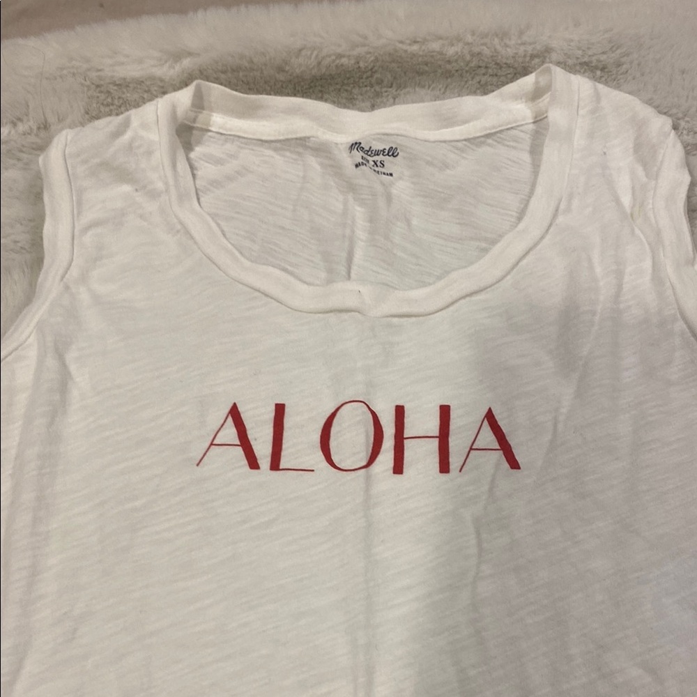 Madewell Tank Top with Red ALOHA  Size XS